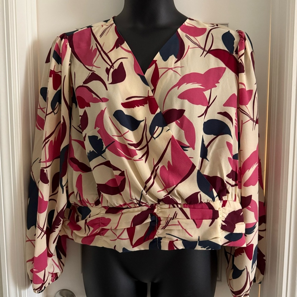 Lane Bryant Floral Wrap Top - Size 24